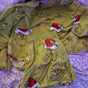 Kids Grinch Pajama Set - Green
